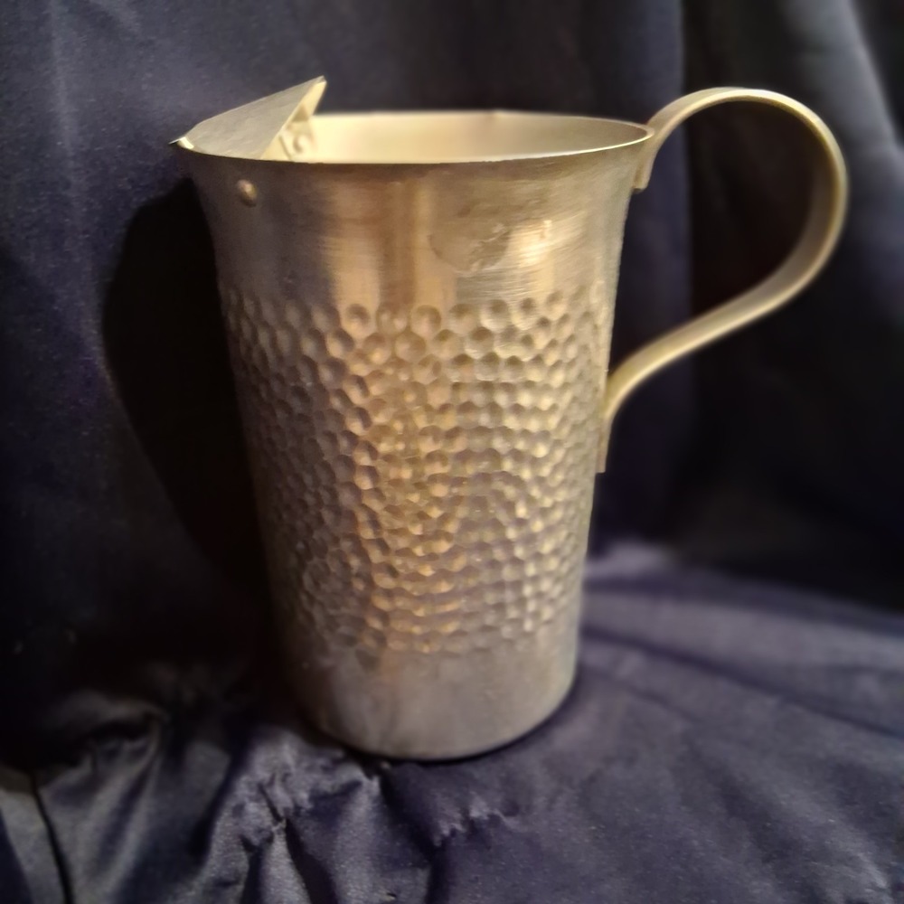 Vtg MCM Nasco Hammered Aluminum Water Pitcher EVC